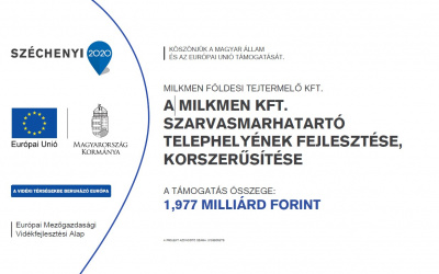 A MILKMEN Kft. szarvasmarhatartó telephelyének fejlesztése, korszerűsítése és kapacitásbővítése a versenyképességének javítása érdekében